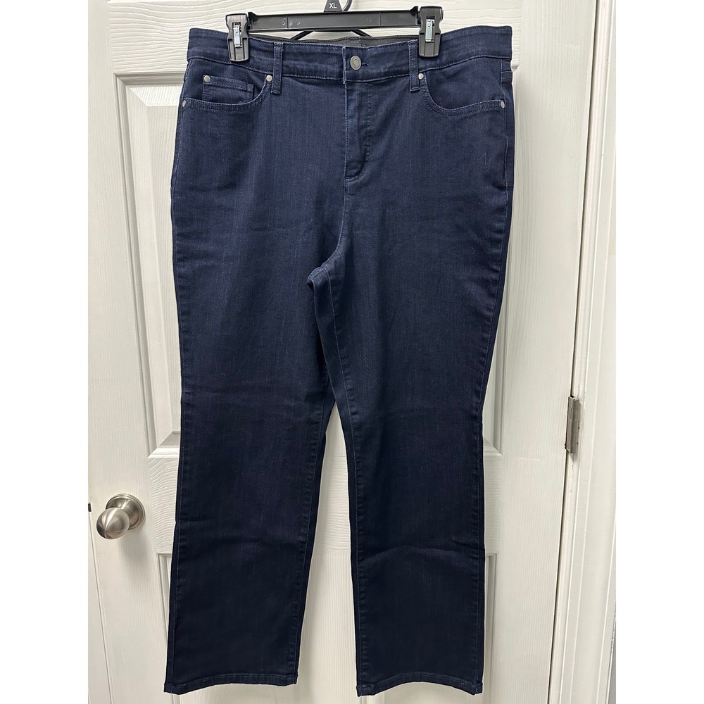 Kim Rogers Womens 16 Indigo Blue Straight Leg Stretch Denim Jeans‎ KR147S-RIW